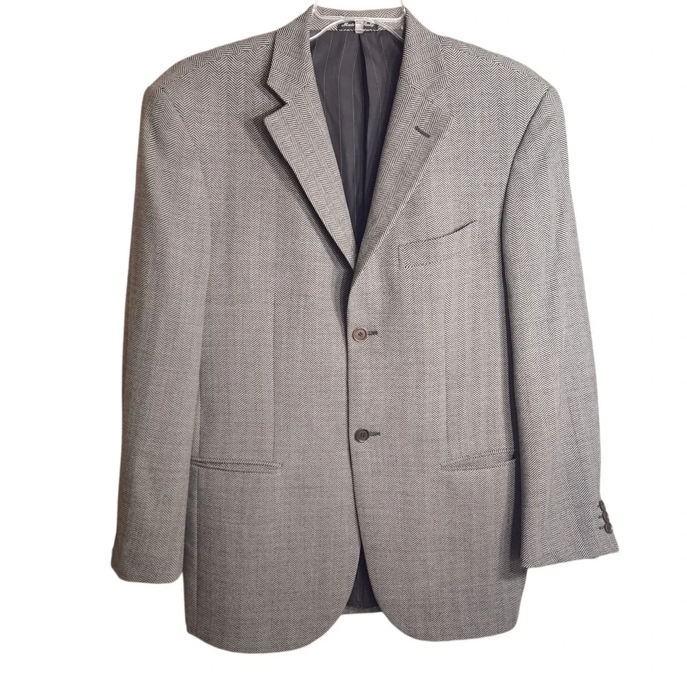 Light by MARCO AZZALI Vintage Men Blazer Sport Coat Wool Gray 38R Made In Italy